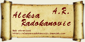 Aleksa Radokanović vizit kartica